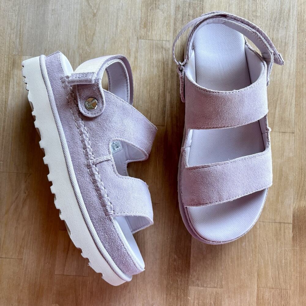 UGG Goldenstar Glide Slide Purple Bay Fog Platform Sandal Women's US size 10 NEW - Picture 2 of 12